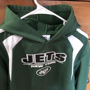 EUC Boys NFL Jets hoodie. Size of (12-14)
